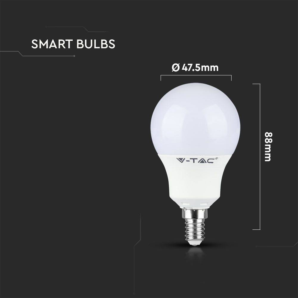 4.8W P45 Żarówka LED sterowana pilotem / Barwa:RGB+3000K / Ściemniana / Trzonek:E14