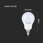 4.8W P45 Żarówka LED sterowana pilotem / Barwa:RGB+3000K / Ściemniana / Trzonek:E14
