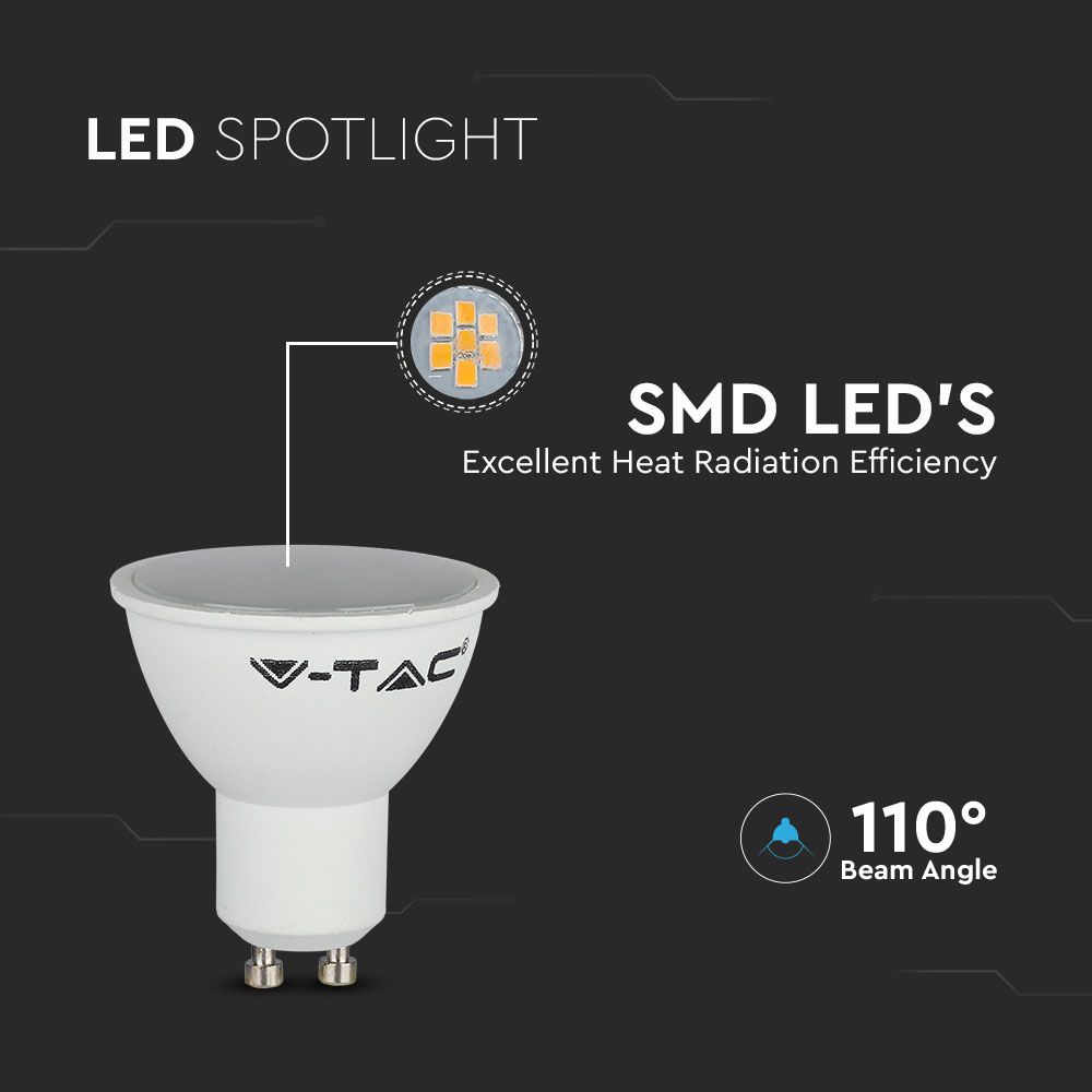 5.5W GU10 Żarówka LED sterowana pilotem / Barwa:RGB+3000K / Ściemniana / Kąt 110' / Trzonek:GU10