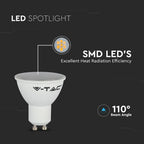 5.5W GU10 Żarówka LED sterowana pilotem / Barwa:RGB+3000K / Ściemniana / Kąt 110' / Trzonek:GU10