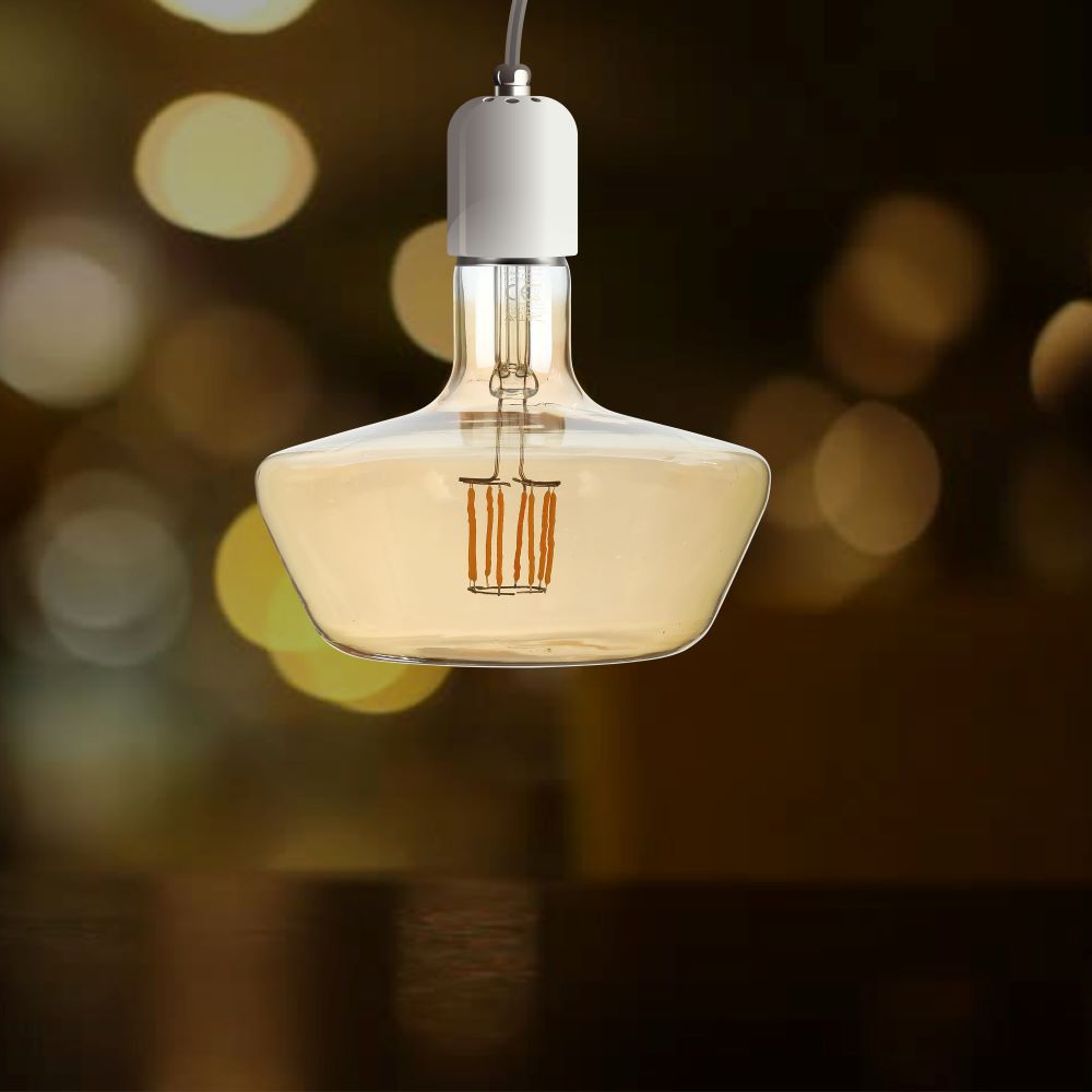 8W T180 Żarówka LED Filament / Klosz Bursztynowy / Barwa:1800K / Trzonek:E27