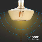 8W T180 Żarówka LED Filament / Klosz Bursztynowy / Barwa:1800K / Trzonek:E27