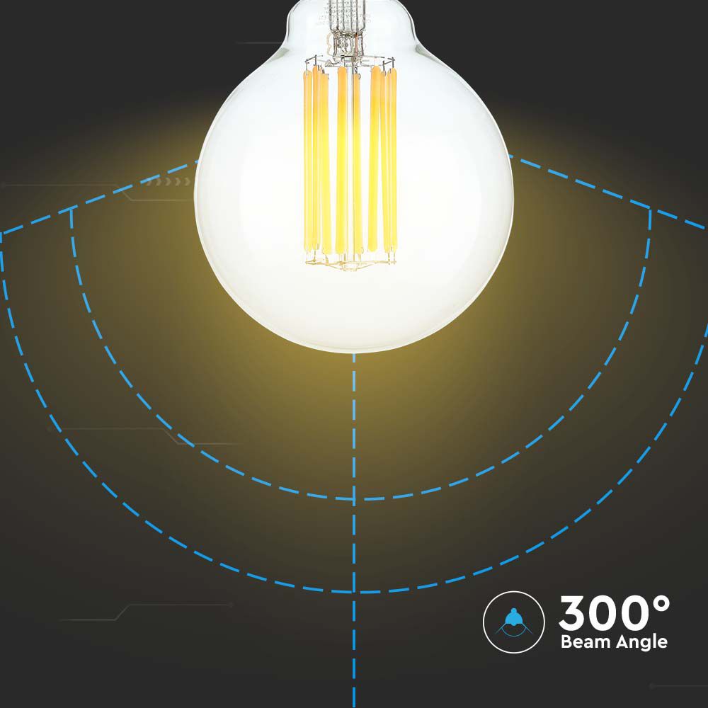 18W G95 Żarówka LED Filament / Barwa:3000K / Skuteczność: 135lm/W / Trzonek:E27