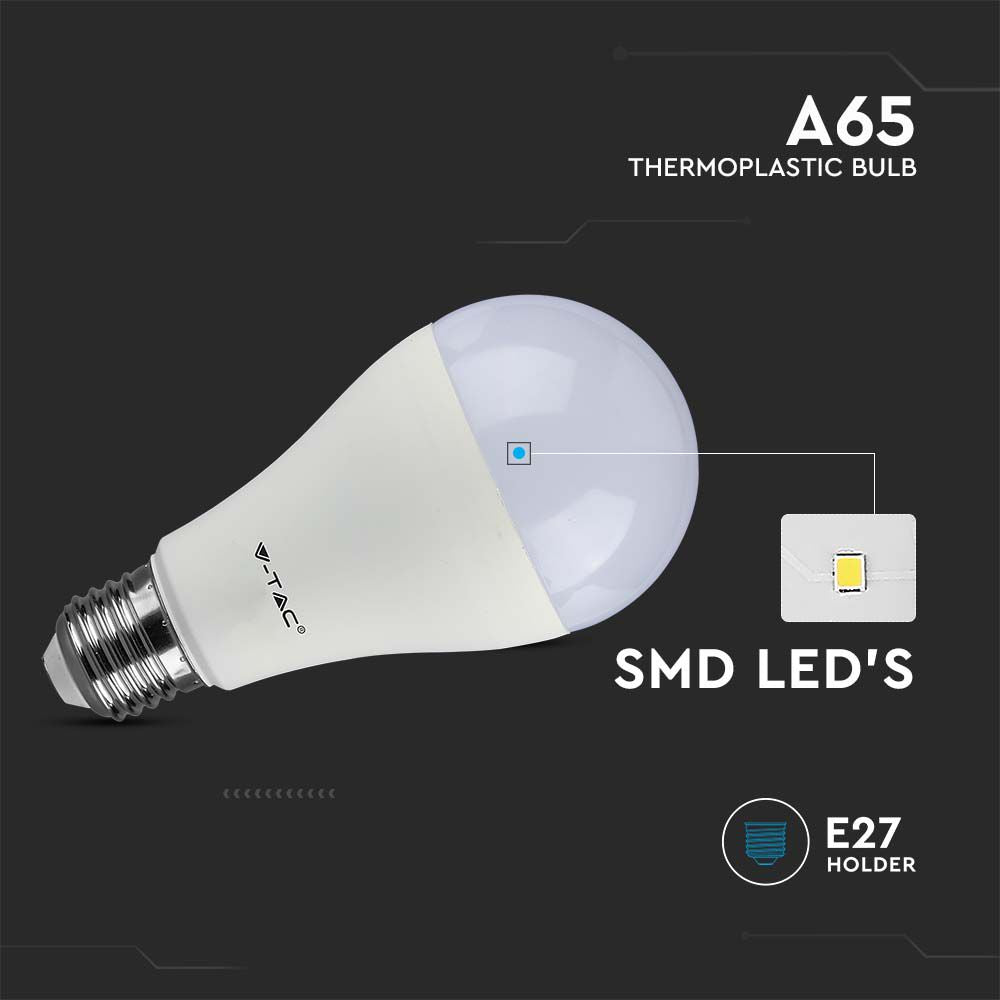 15W A65 Żarówka LED / Barwa:6500K / Trzonek: E27 / Opakowanie: 3szt.