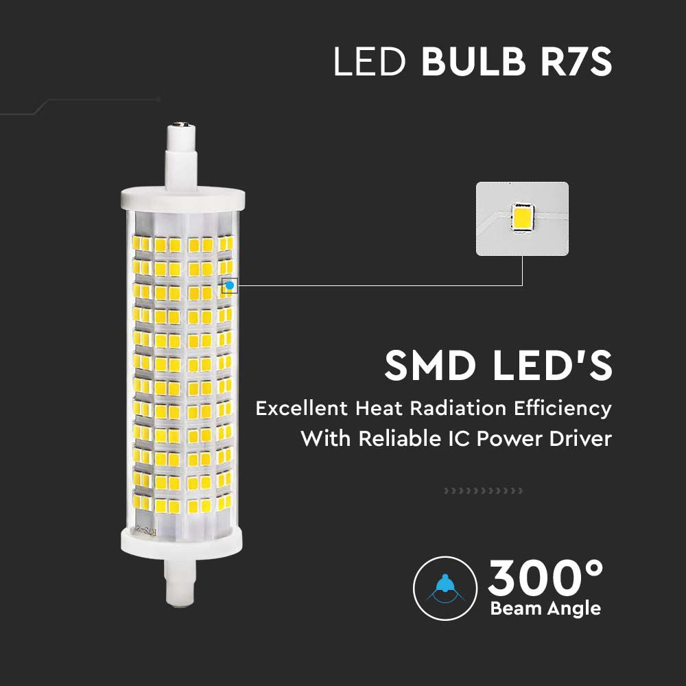 16W R7s Żarówka LED / Obudowa: ceramiczna / Barwa: 3000K