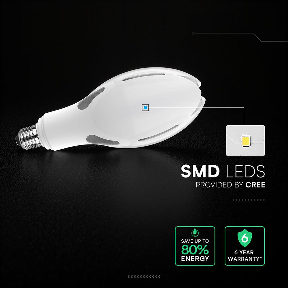 36W Uliczna Żarówka LED / Chip CREE / Barwa:4000K / Trzonek:E27 / 6 Lat gwarancji
