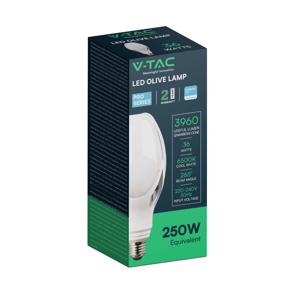 36W Uliczna Żarówka LED / Chip SAMSUNG / Barwa:4000K / Trzonek:E27