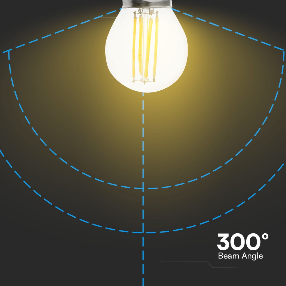 6W G45 Filament / Klosz Transparentny/ Barwa:6500K / Trzonek: E27