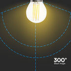 6W G45 Filament / Klosz Transparentny/ Barwa:6500K / Trzonek: E27