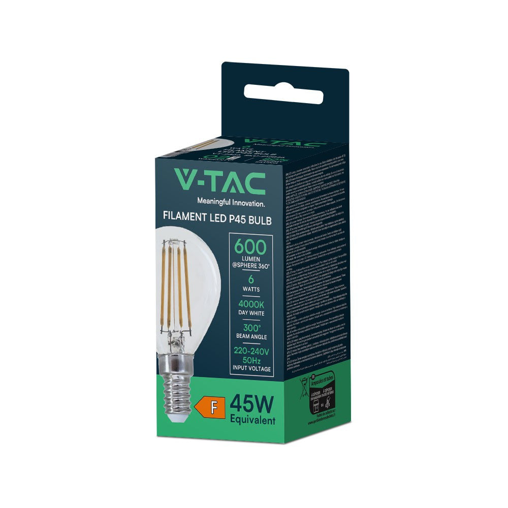 6W P45 Filament / Klosz Transparentny/ Barwa:4000K / Trzonek: E14