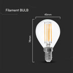 6W P45 Filament / Klosz Transparentny/ Barwa:4000K / Trzonek: E14
