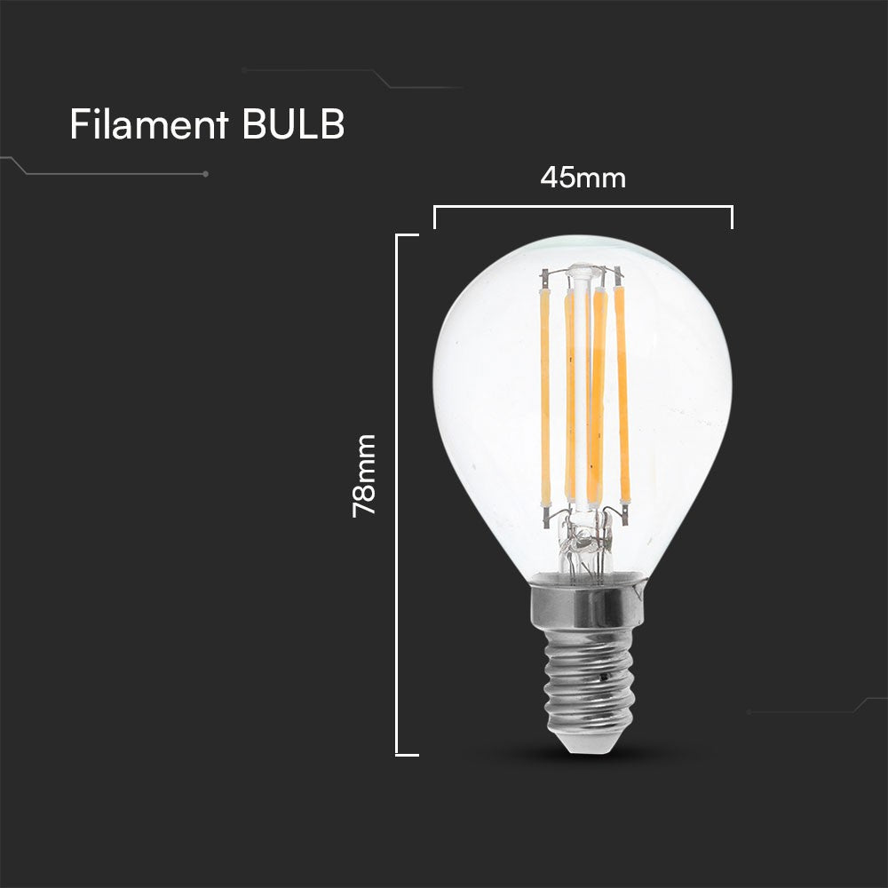 6W P45 Filament / Klosz Transparentny/ Barwa:4000K / Trzonek: E14