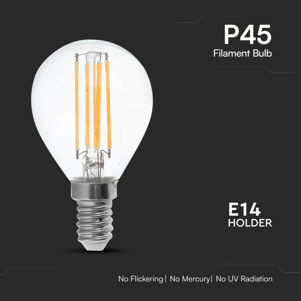 6W P45 Filament / Klosz Transparentny/ Barwa:4000K / Trzonek: E14
