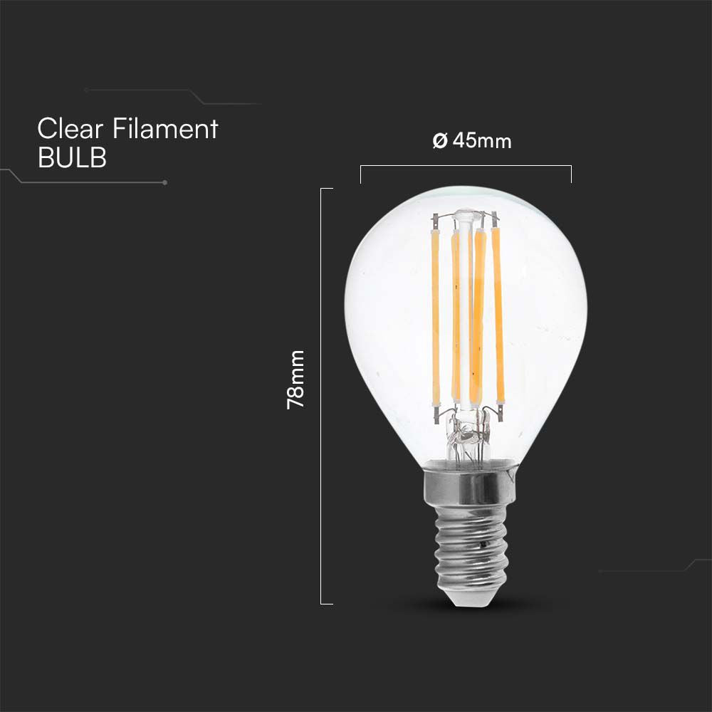 6W P45 Filament / Klosz Transparentny/ Barwa:6400K / Trzonek: E14