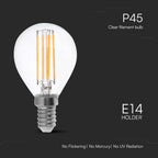 6W P45 Filament / Klosz Transparentny/ Barwa:6400K / Trzonek: E14