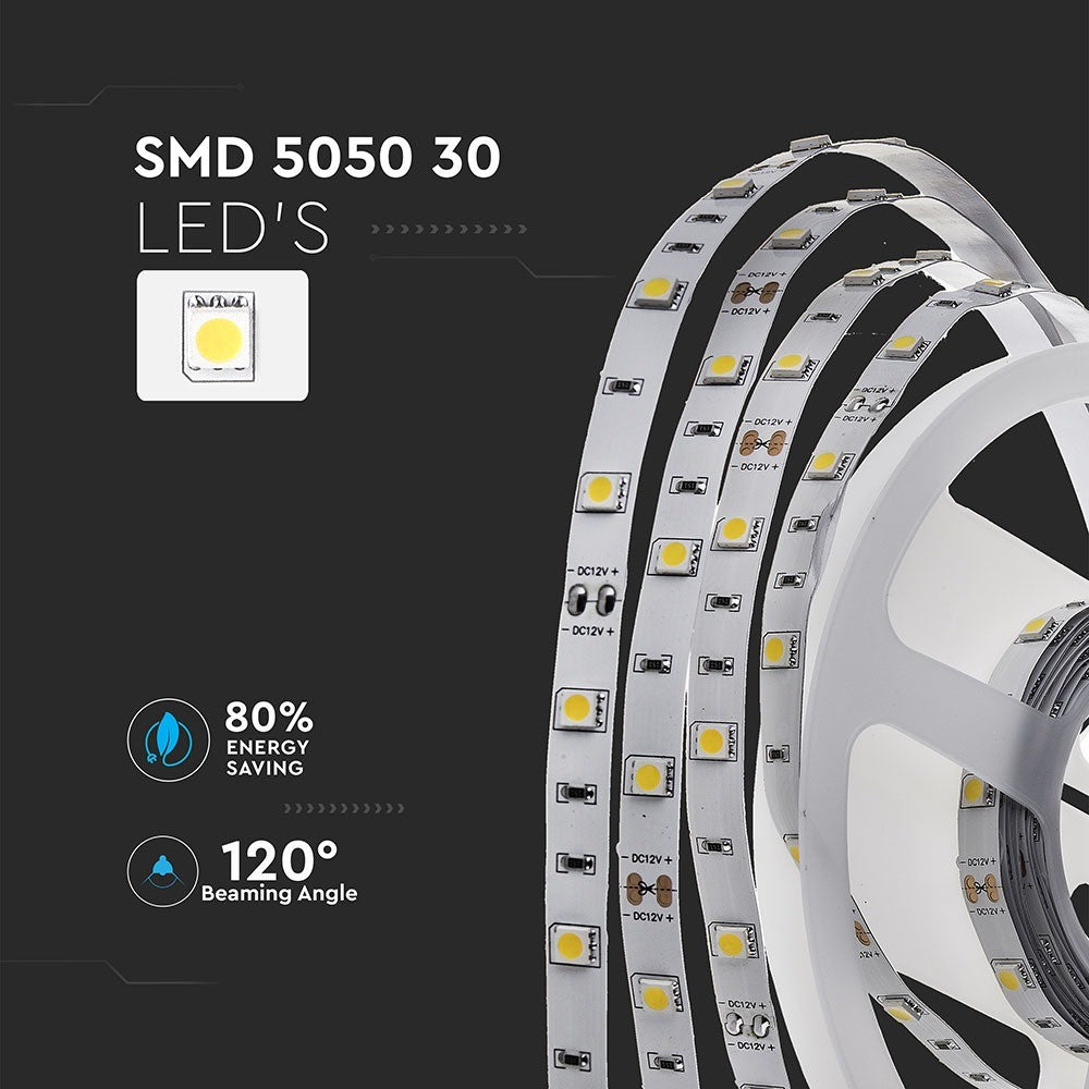 4.8W Taśma LED / Barwa:6000K / IP20 / Rolka:5m