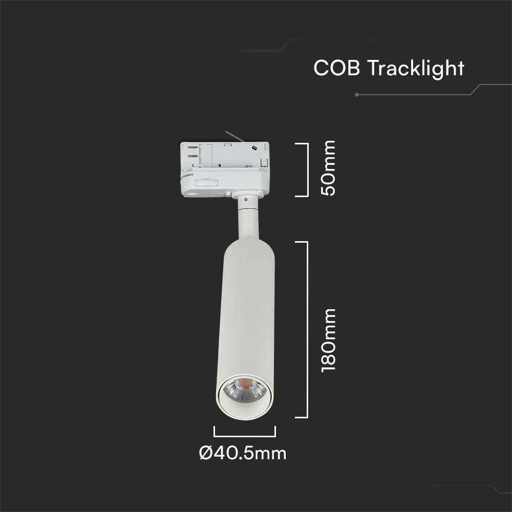 7W Lampa LED na szynoprzewód / Chip Samsung / Barwa: 4000K / 5 lat gwarancji / Obudowa: Biała