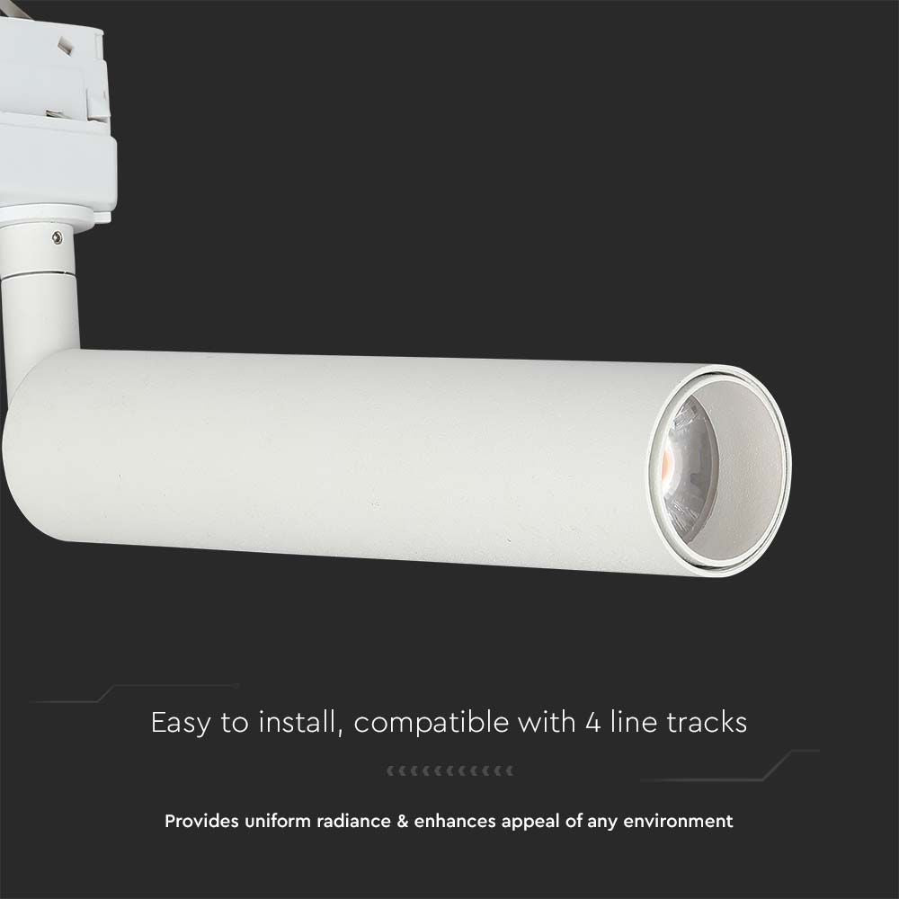 7W Lampa LED na szynoprzewód / Chip Samsung / Barwa: 4000K / 5 lat gwarancji / Obudowa: Biała