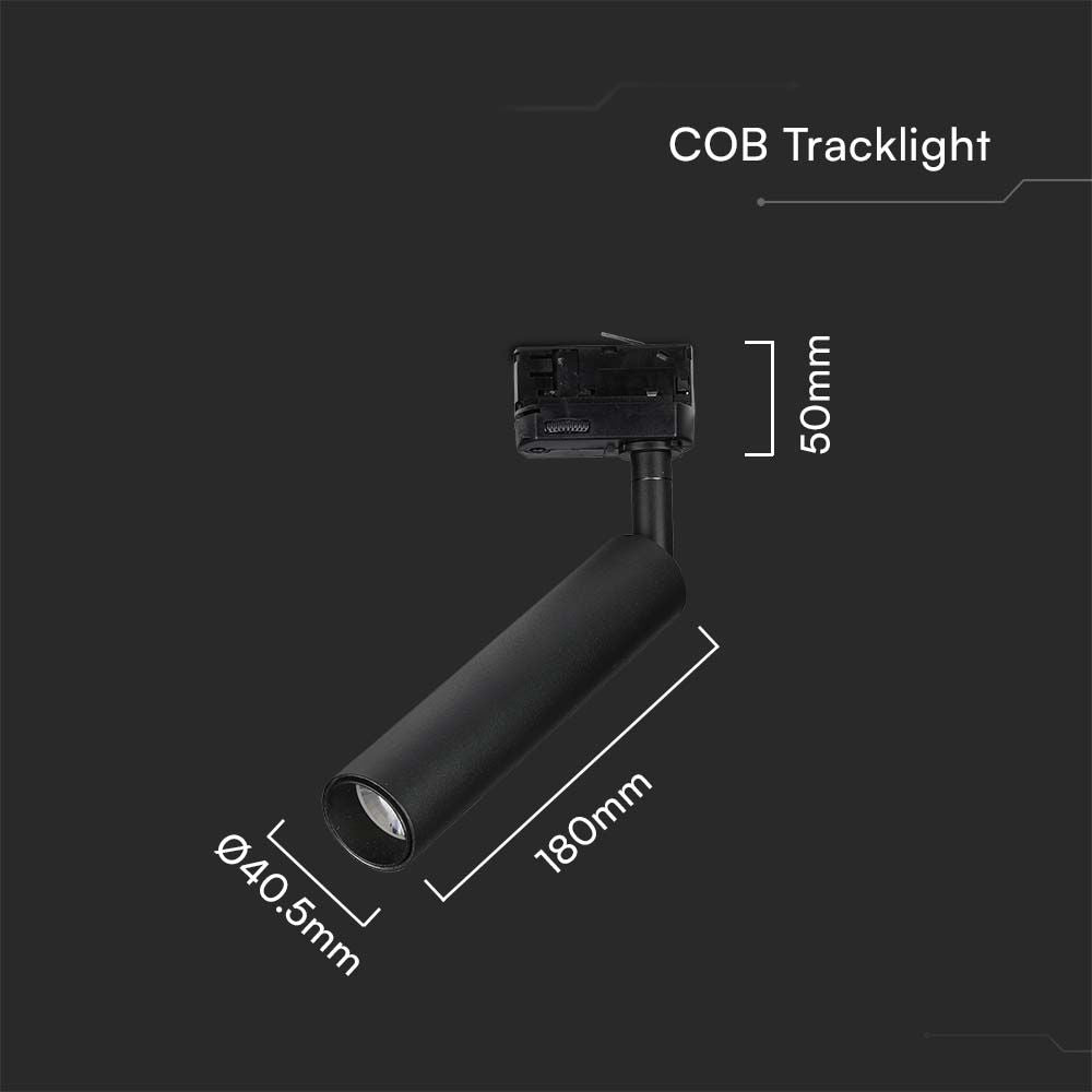 7W Lampa LED na szynoprzewód / Chip Samsung / Barwa: 3000K / 5 lat gwarancji / Obudowa: Czarna
