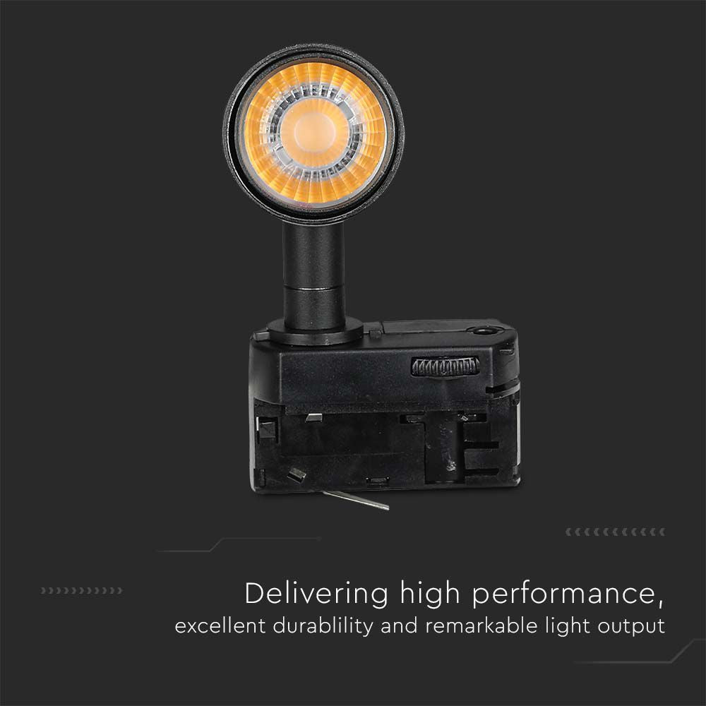 7W Lampa LED na szynoprzewód / Chip Samsung / Barwa: 3000K / 5 lat gwarancji / Obudowa: Czarna