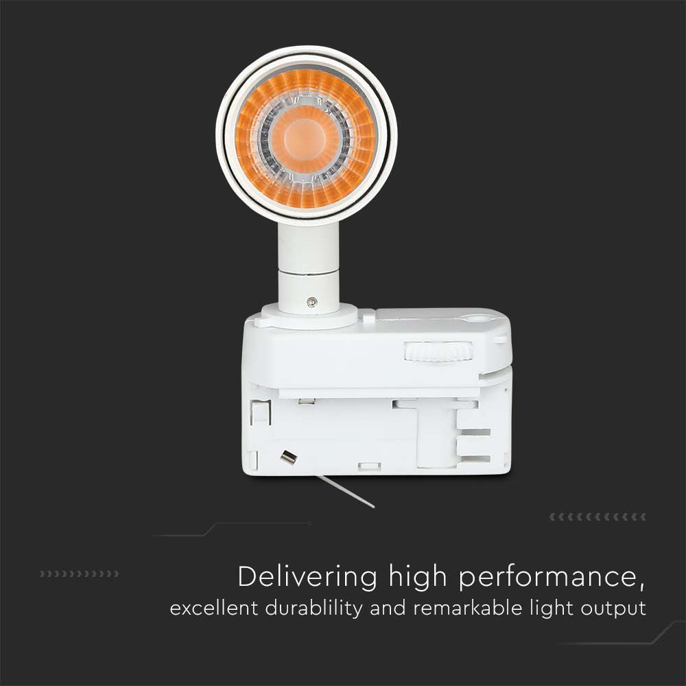 15W Lampa LED na szynoprzewód / Chip Samsung / Barwa: 3000K / 5 lat gwarancji / Obudowa: Biała