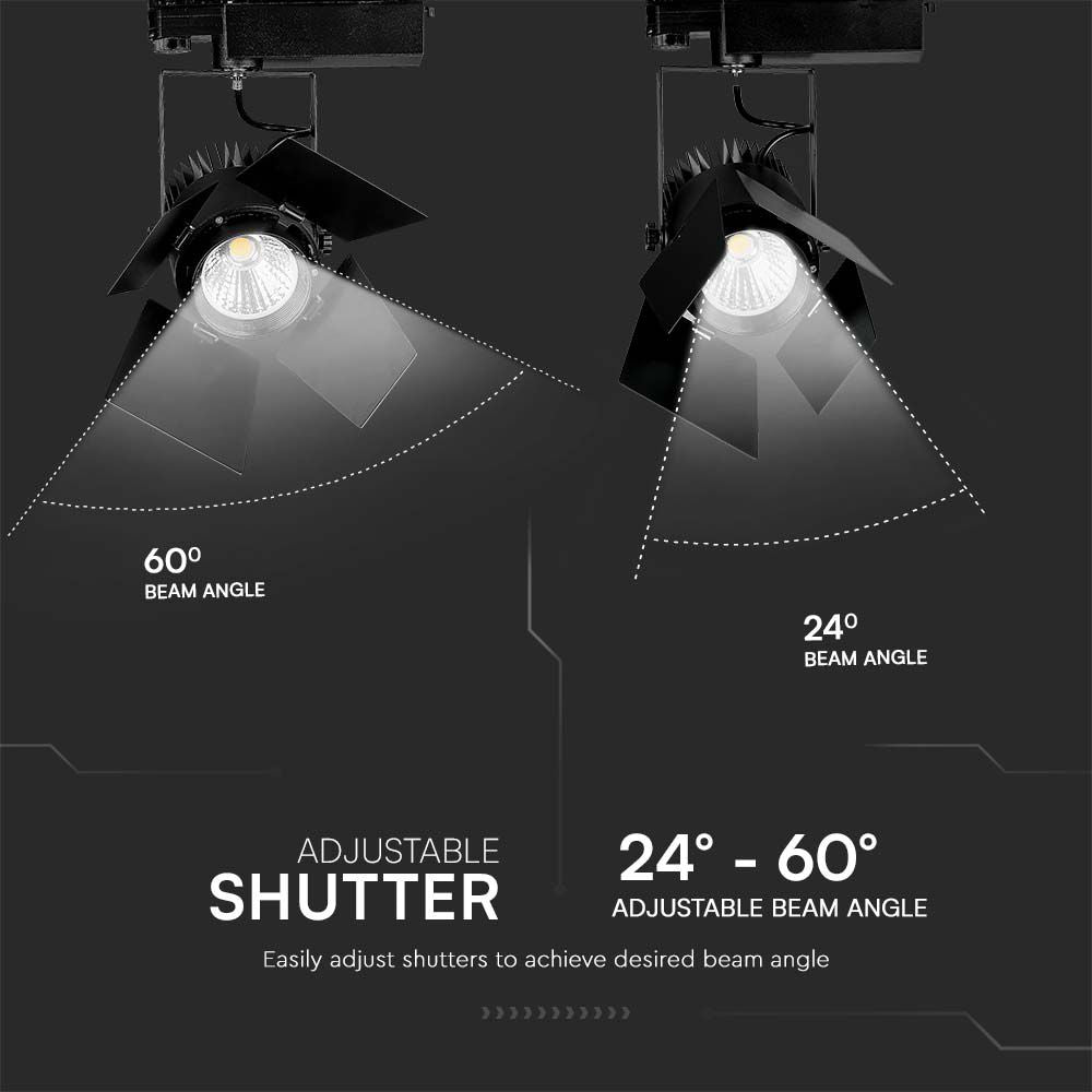 33W Lampa LED na szynoprzewód / Chip Samsung / Barwa: 3000K / 5 lat gwarancji / Obudowa: Czarna