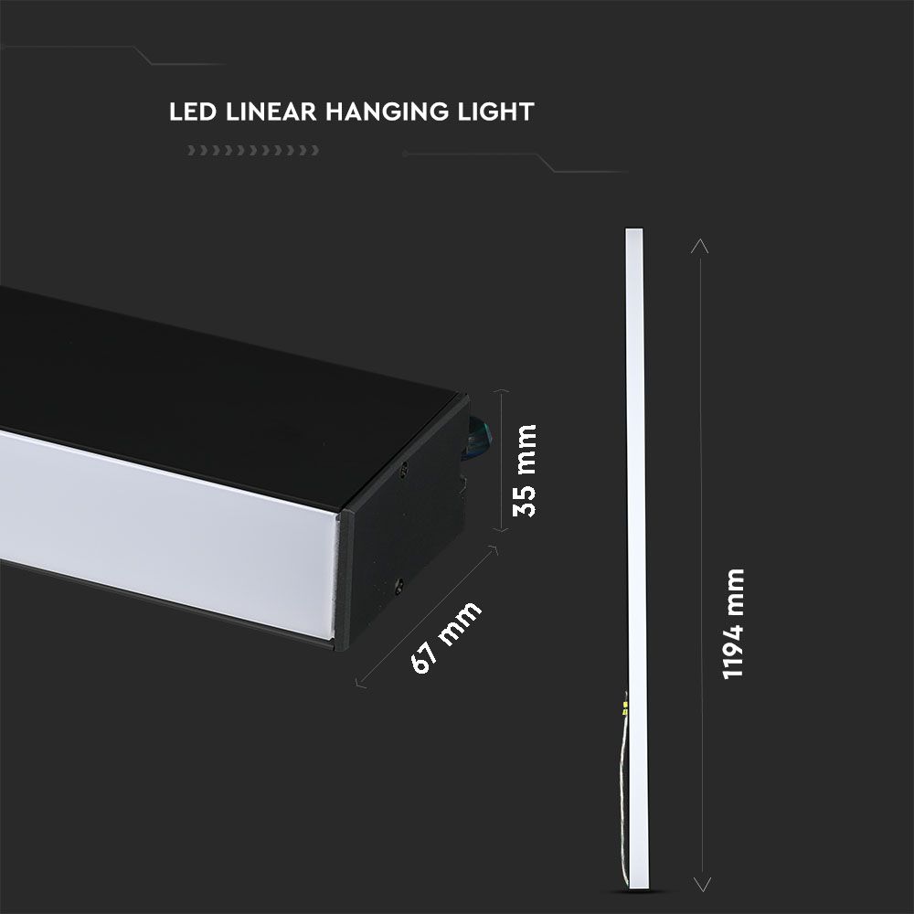 40W Lampa Liniowa LED / Chip SAMSUNG / Barwa:6400K / Obudowa: Czarna