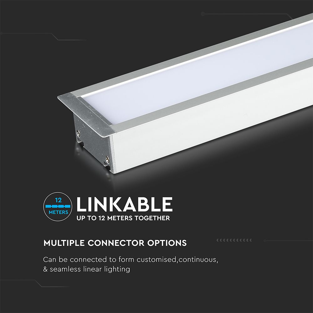 40W Oprawa Liniowa LED Podtynkowa / Chip SAMSUNG / Barwa:4000K / 5 Lat gwarancji / Obudowa: Srebrna