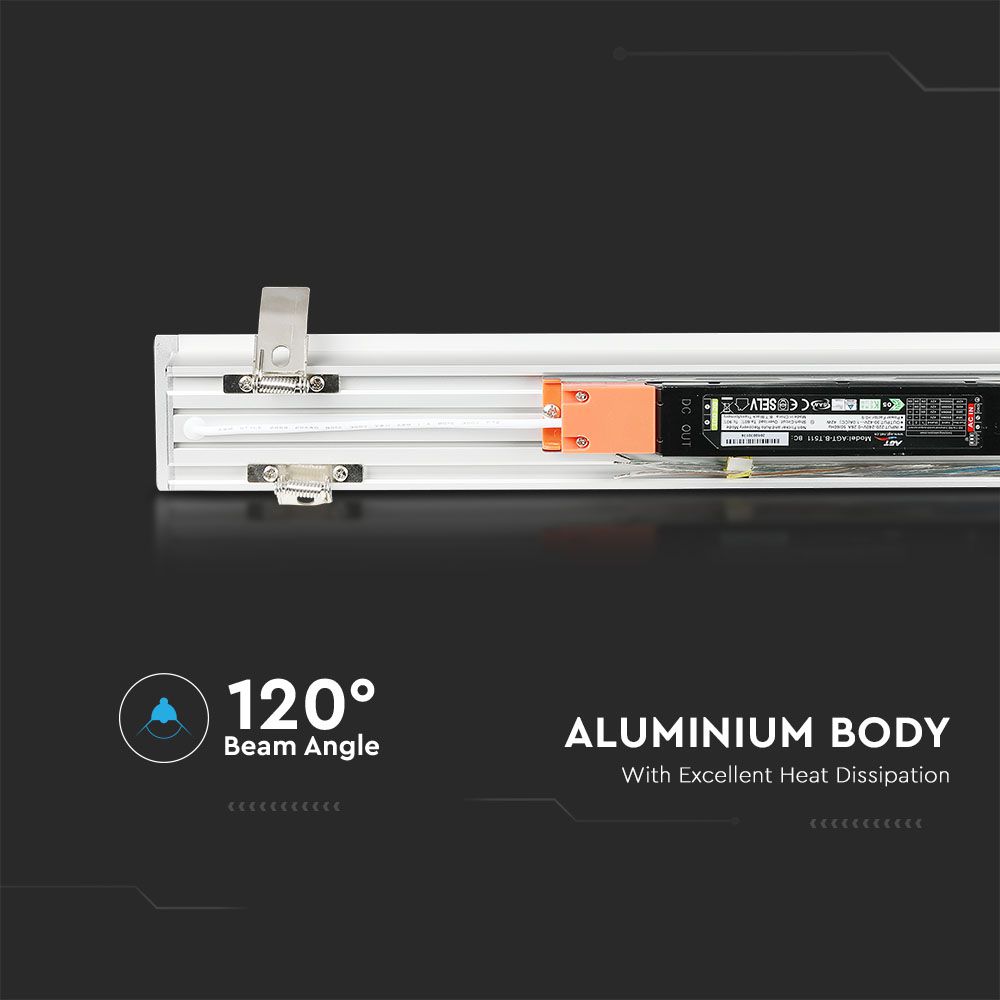 40W Oprawa Liniowa LED Podtynkowa / Chip SAMSUNG / Barwa:4000K / 5 Lat gwarancji / Obudowa: Biała