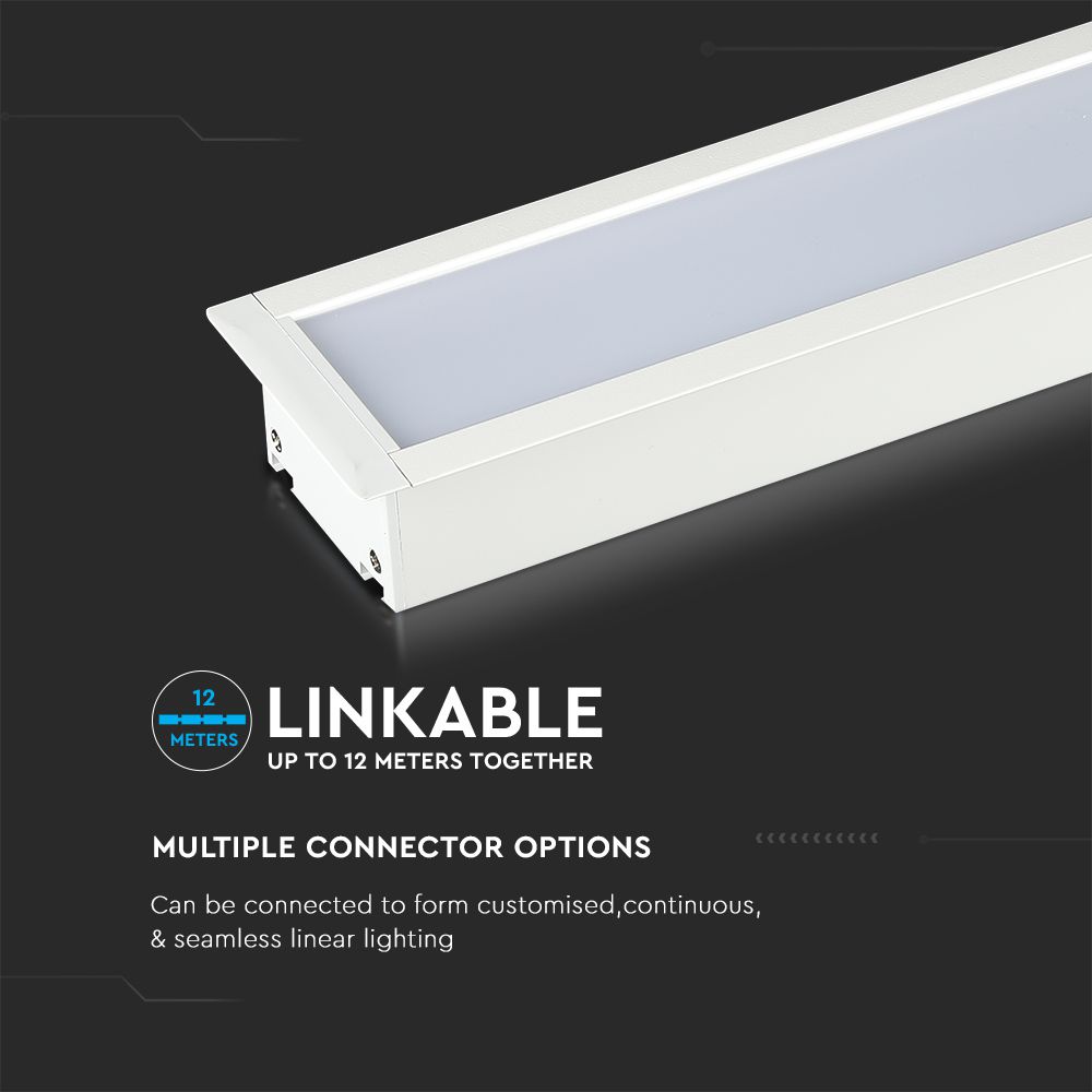 40W Oprawa Liniowa LED Podtynkowa / Chip SAMSUNG / Barwa:4000K / 5 Lat gwarancji / Obudowa: Biała