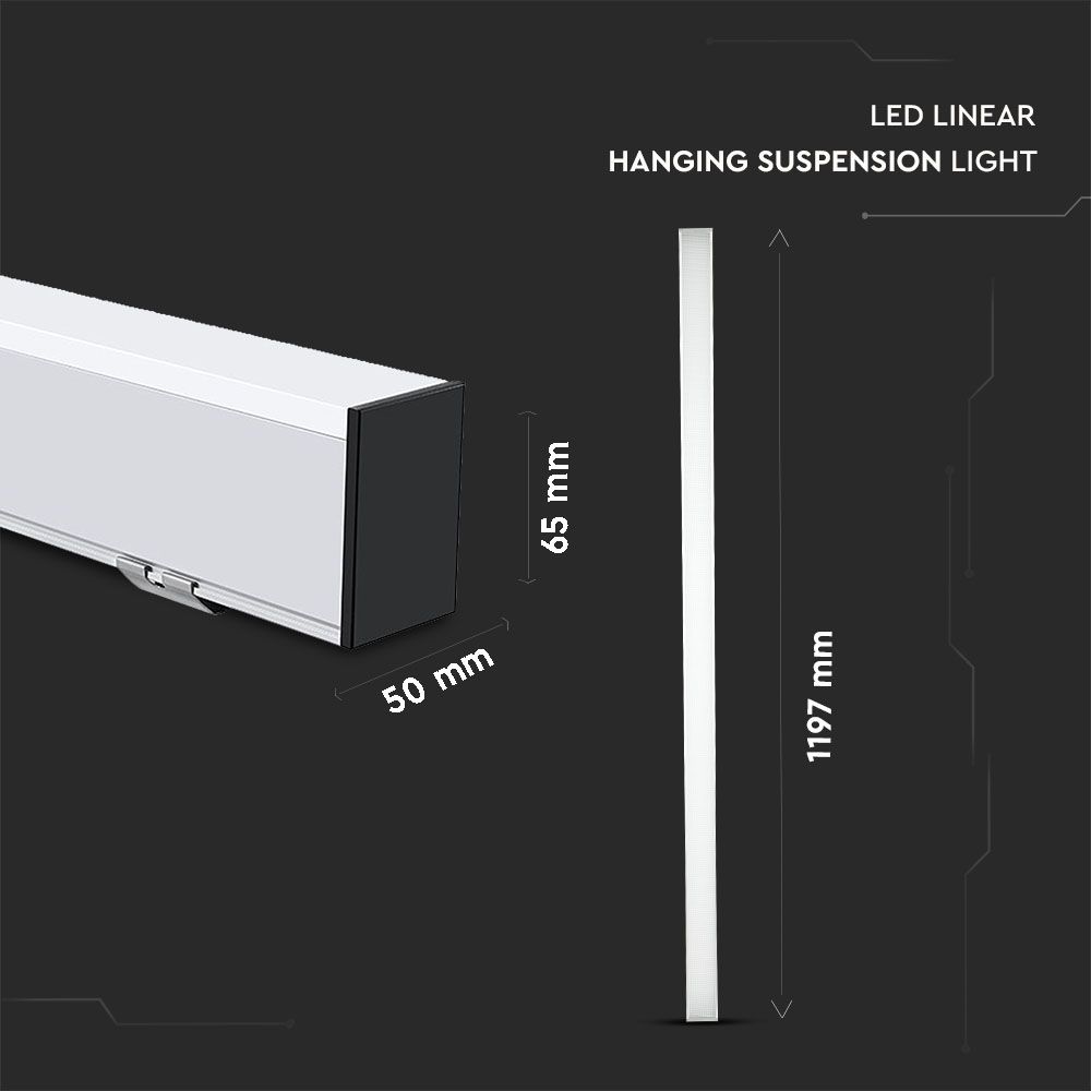 40W Lampa Liniowa LED / Chip SAMSUNG / Barwa:4000K / Obudowa: Biała