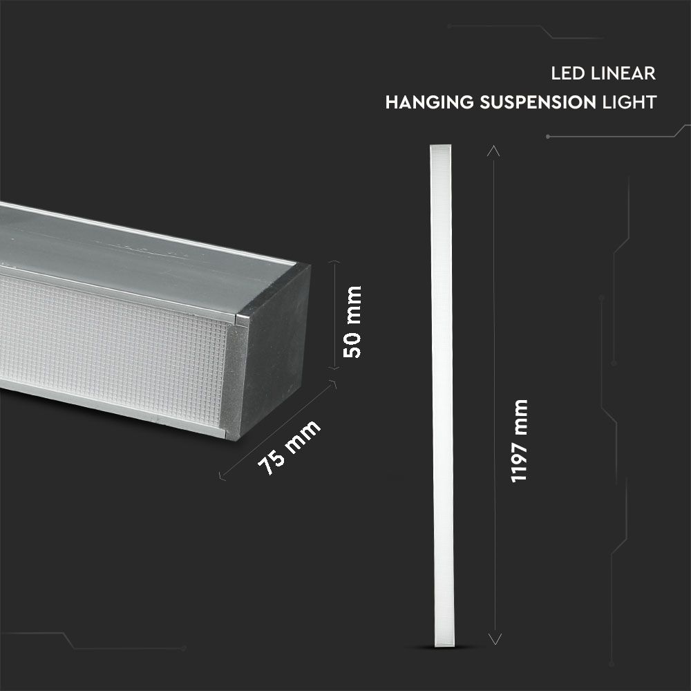 40W Lampa Liniowa LED / Chip SAMSUNG / Barwa:4000K / Obudowa: Srebrna