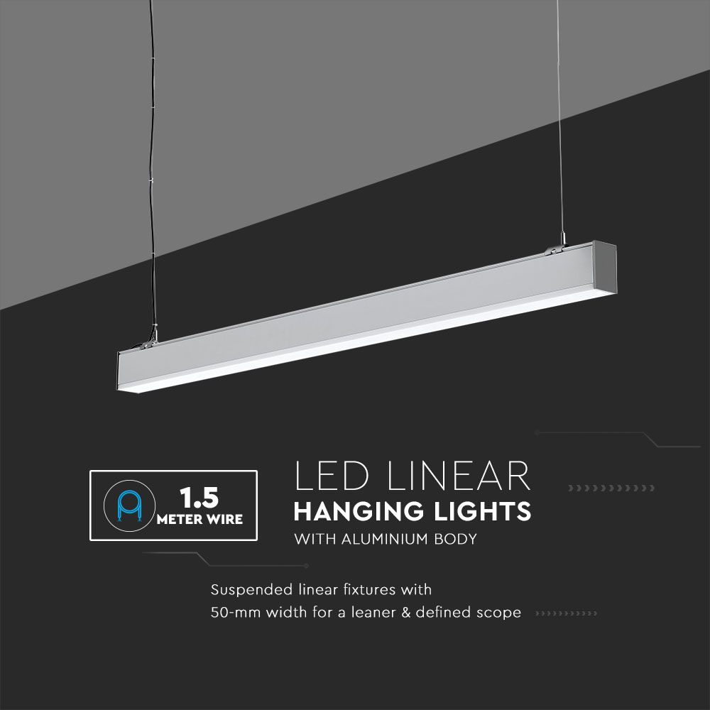 40W Lampa Liniowa LED / Chip SAMSUNG / Barwa:4000K / Obudowa: Srebrna