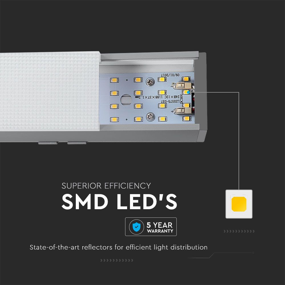 40W Lampa Liniowa LED / Chip SAMSUNG / Barwa:4000K / Obudowa: Srebrna