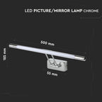 9W Kinkiet LED / Lustra - obrazy / Chrom / Barwa:3000K