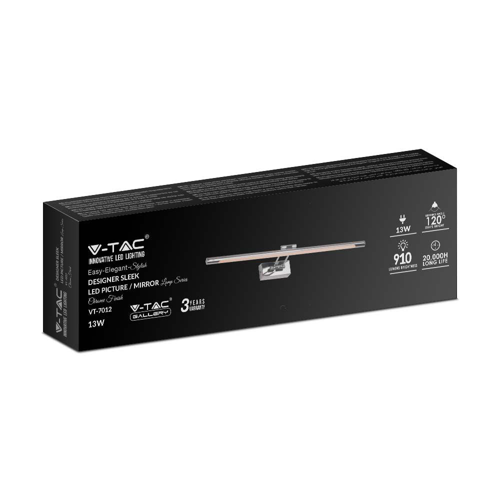 13W Kinkiet LED / Lustra - obrazy / Chrom / Barwa:4000K