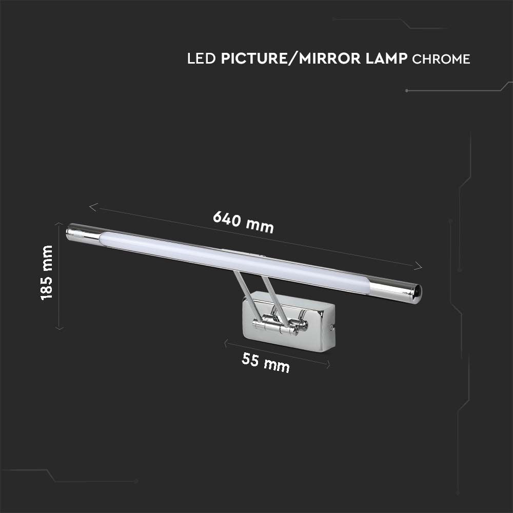 13W Kinkiet LED / Lustra - obrazy / Chrom / Barwa:4000K