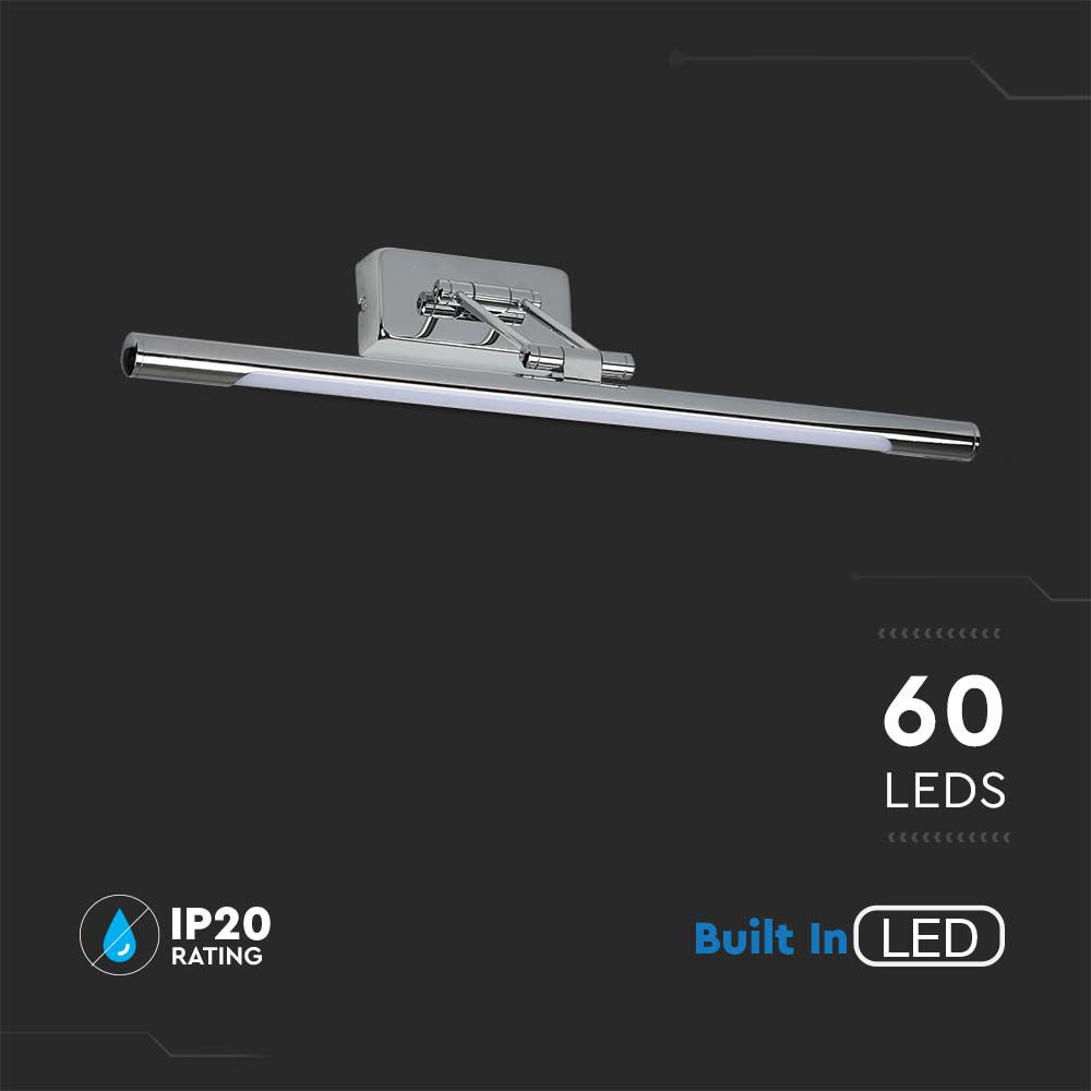 13W Kinkiet LED / Lustra - obrazy / Chrom / Barwa:3000K