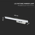 8W Kinkiet LED prostokąt / Lustra - obrazy / Chrom / Barwa: 4000K