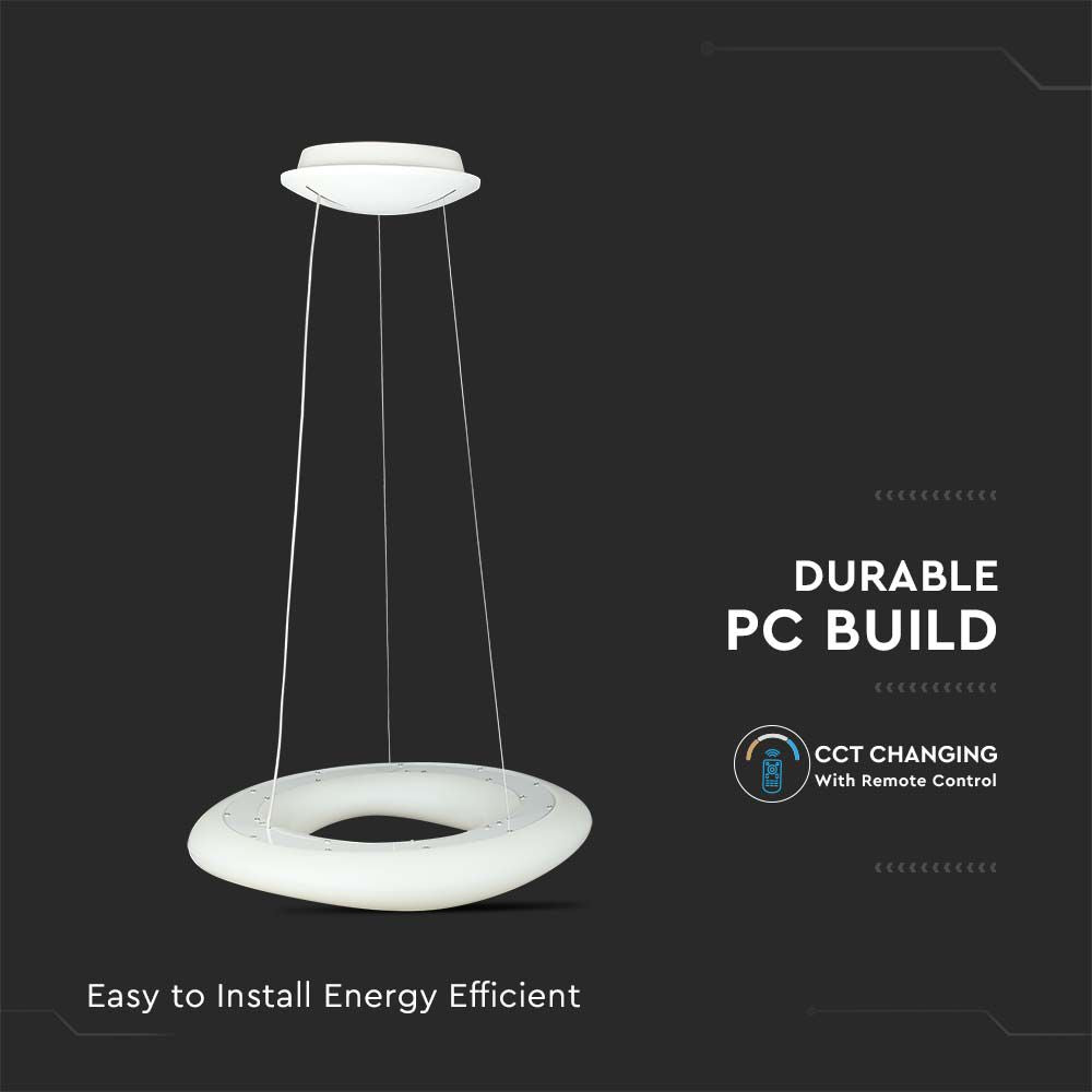 36W Lampa Wisząca / Okrągła / Ściemniana / Biały