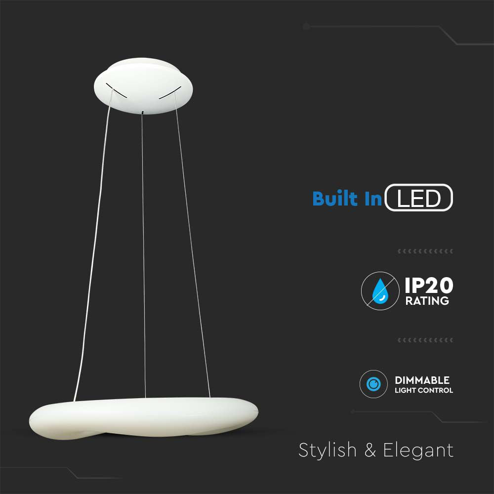 36W Lampa Wisząca / Okrągła / Ściemniana / Biały