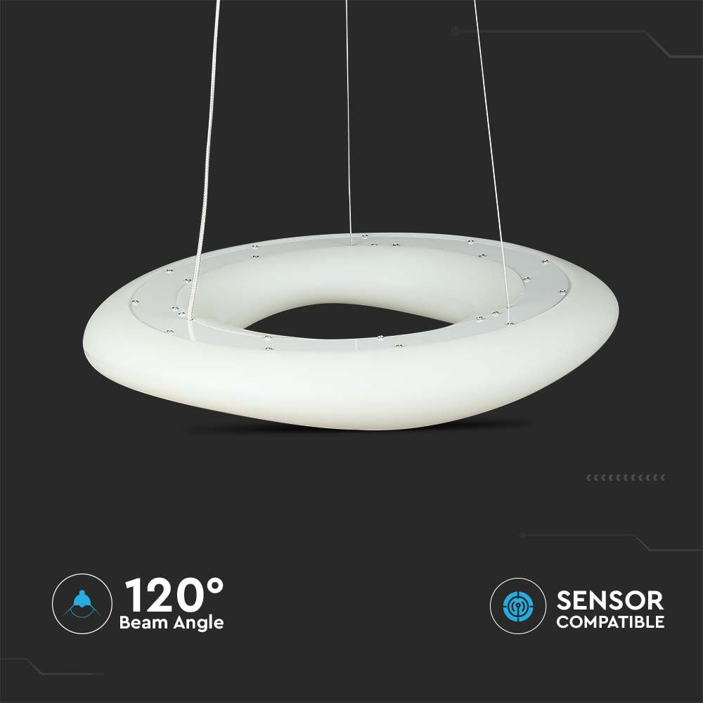 36W Lampa Wisząca / Okrągła / Ściemniana / Biały