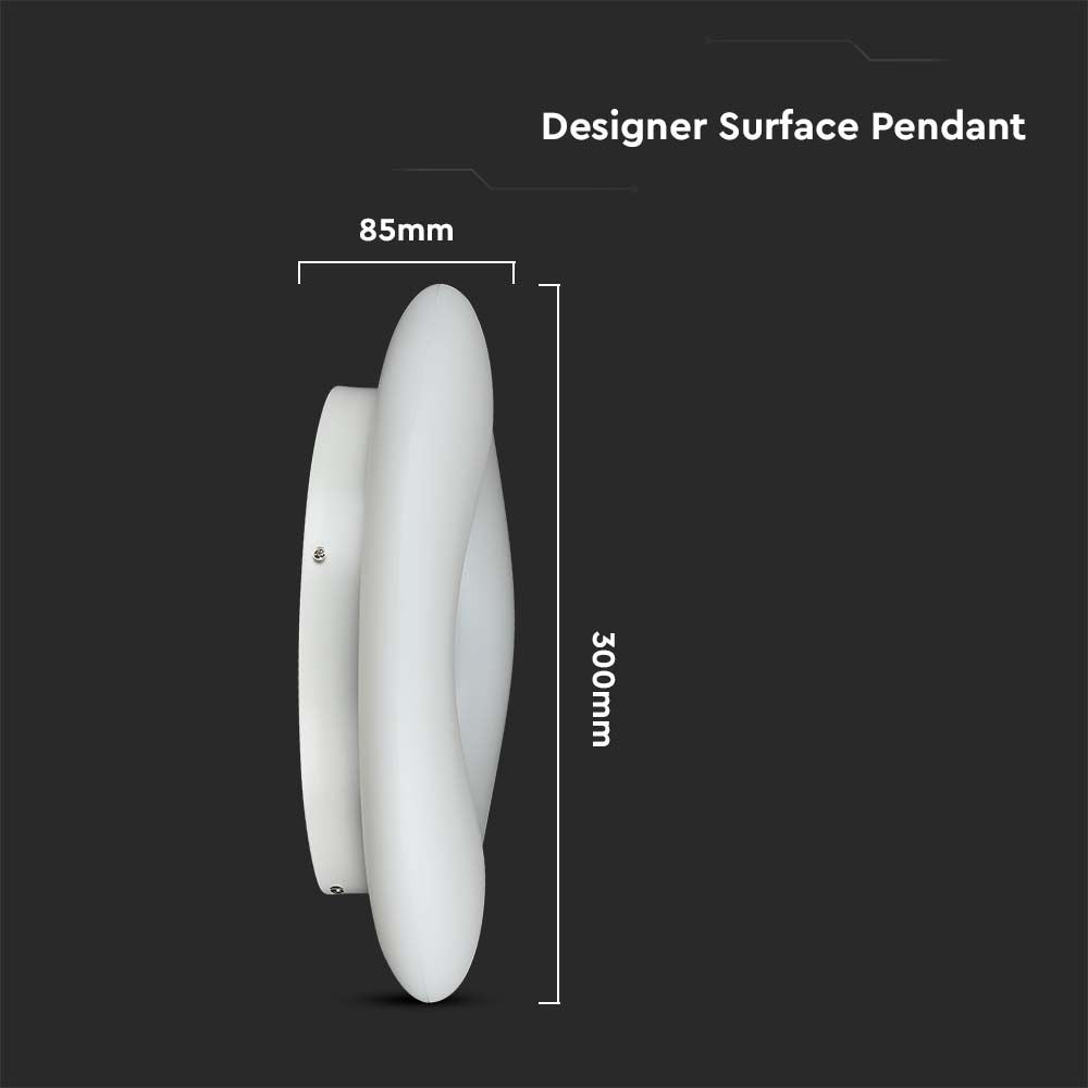 20W Lampa Wisząca / Okrągła / Ściemniana / Biały