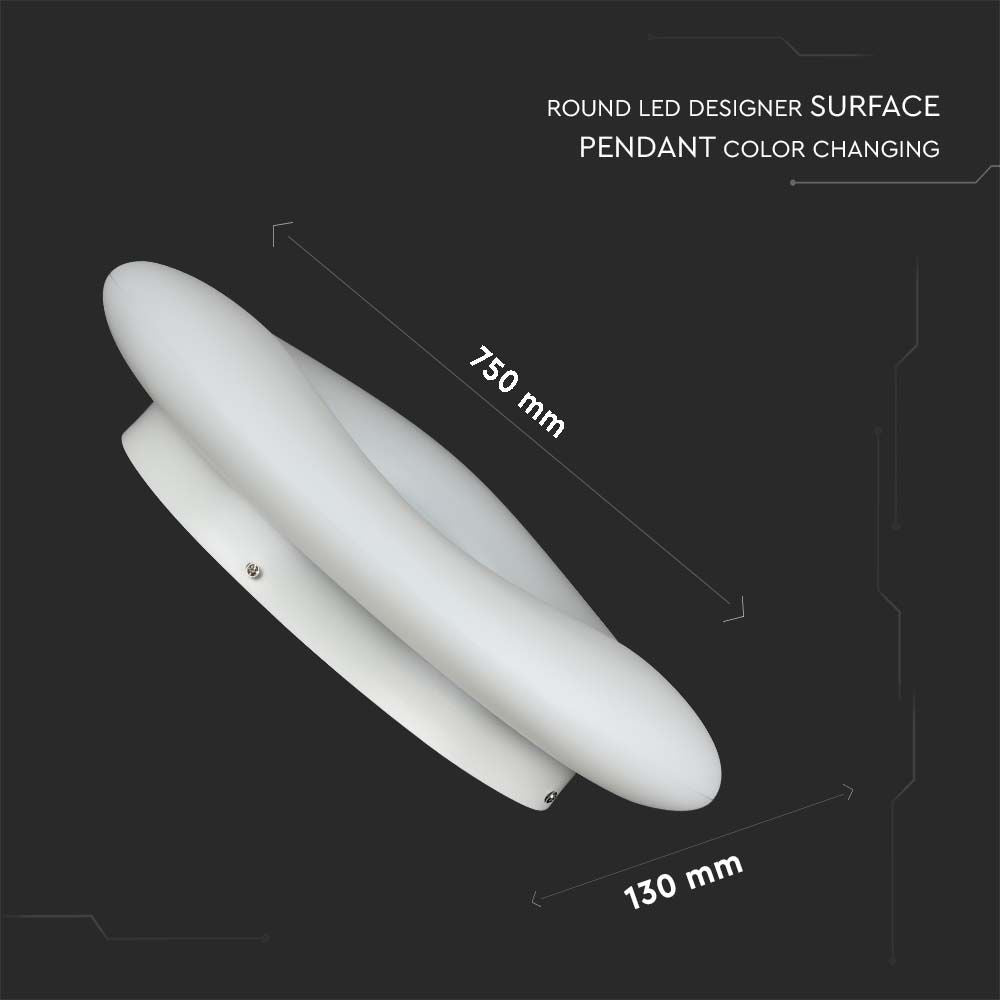 78W Lampa Wisząca / Okrągła / Ściemniana / Biały