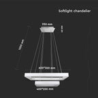 115W Lampa Wisząca / Klosz: Aluminium / Barwa:3000K / Ściemniana / Biały