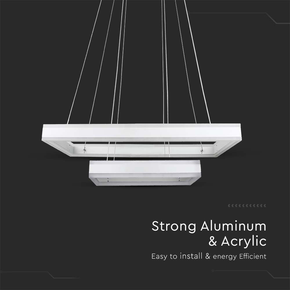 115W Lampa Wisząca / Klosz: Aluminium / Barwa:3000K / Ściemniana / Biały