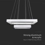 115W Lampa Wisząca / Klosz: Aluminium / Barwa:3000K / Ściemniana / Biały