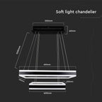 115W Lampa Wisząca / Klosz: Aluminium / Barwa:3000K / Ściemniana / Czarny