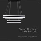 115W Lampa Wisząca / Klosz: Aluminium / Barwa:3000K / Ściemniana / Czarny