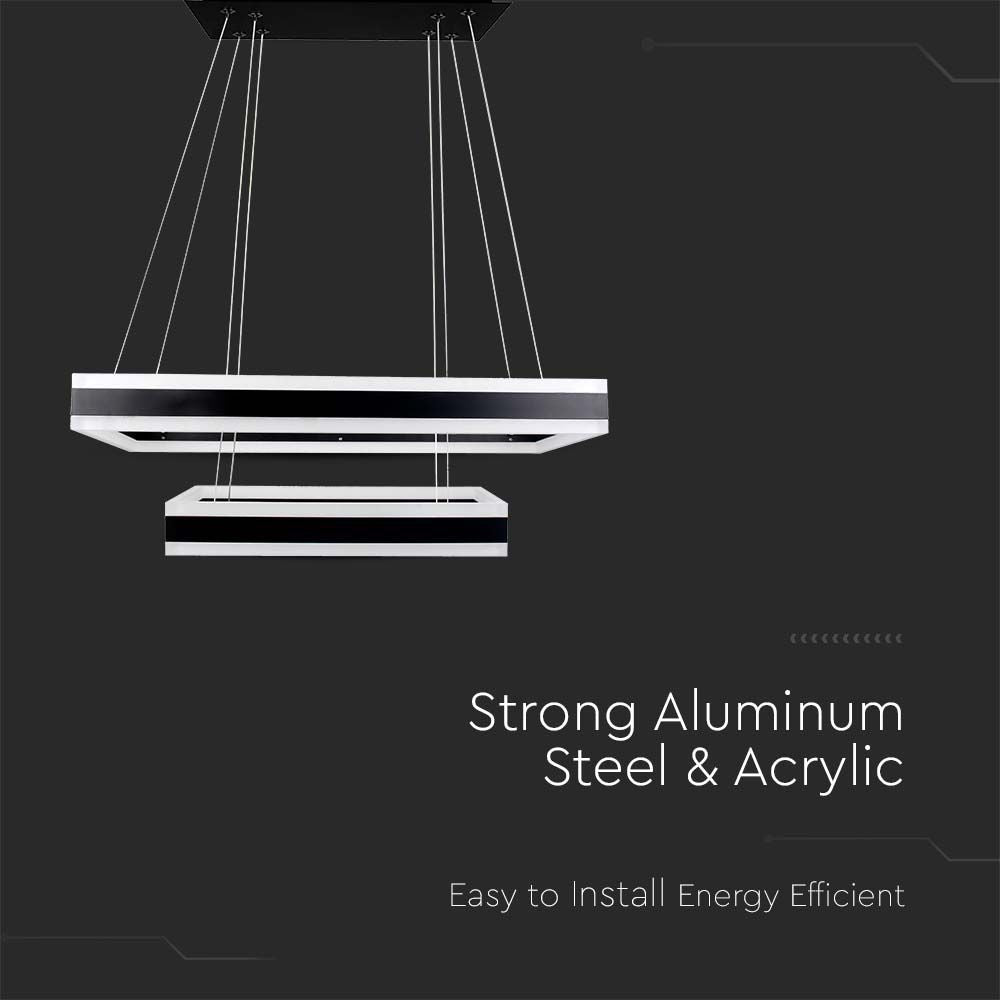115W Lampa Wisząca / Klosz: Aluminium / Barwa:3000K / Ściemniana / Czarny